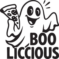 Ghost enjoying pizza slice