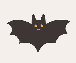 Halloween bat silhouette doodle illustration