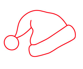 Vector Santa Claus Red Hat outline icon sketch 