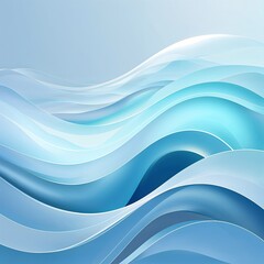 Fototapeta premium Abstract Cyan Wave Flow Design