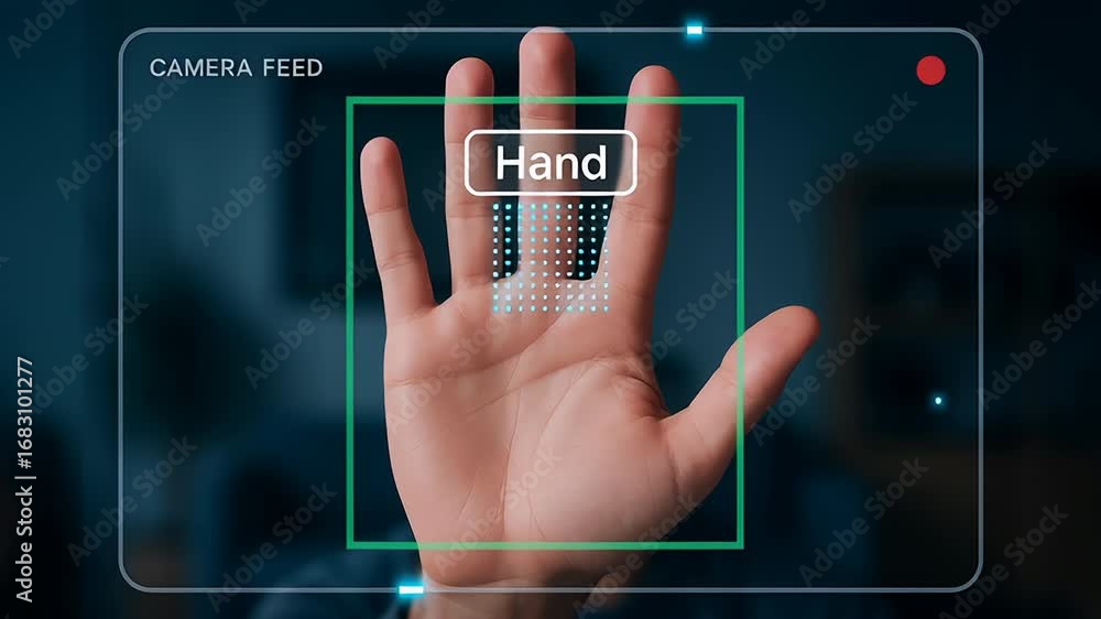 Aufkleber ai technology enhances biometric security and identification through advanced hand recognition camer