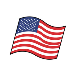 Fototapeta premium Waving American flag vector illustration