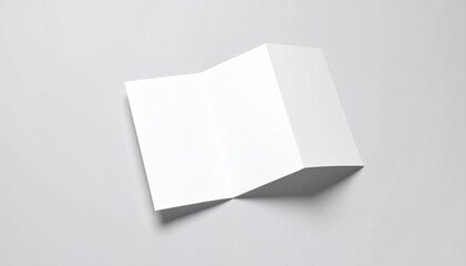 Versatile white trifold brochure mockup isolated on a light grey background, a clean template for corporate branding and design presentation