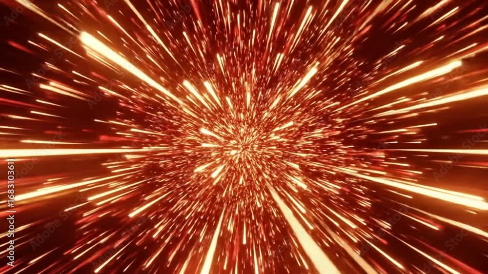 Poster abstract red and orange streaks of light motion background effect with radial blur and high speed vi