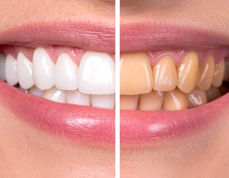 Compare teeth whitening results before after dental care
