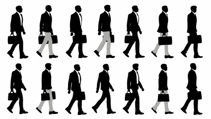 Diverse business team marching forward with briefcases toward success, modern professional concept