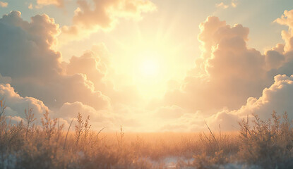 Obraz premium Blue Sky with White Clouds