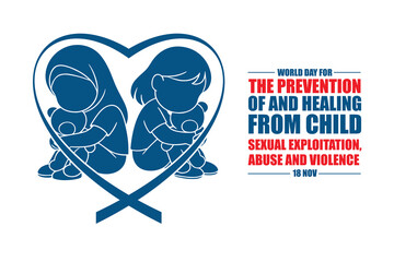 Vector illustration of World Day for Prevention of Child Abuse and Exploitation Awareness
