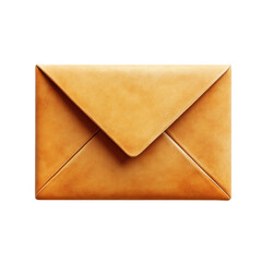 Elegant tan envelope conveys classic communication and correspondence for invitations letters and important documents securely on transparent background