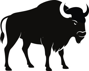 Majestic buffalo silhouette with vibrant color accents