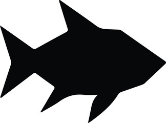 Illustrator Vector Black pacu fish animal shape outline silhouette