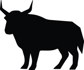 Illustrator Vector Black yak silhouette animal wildlife mammal vector