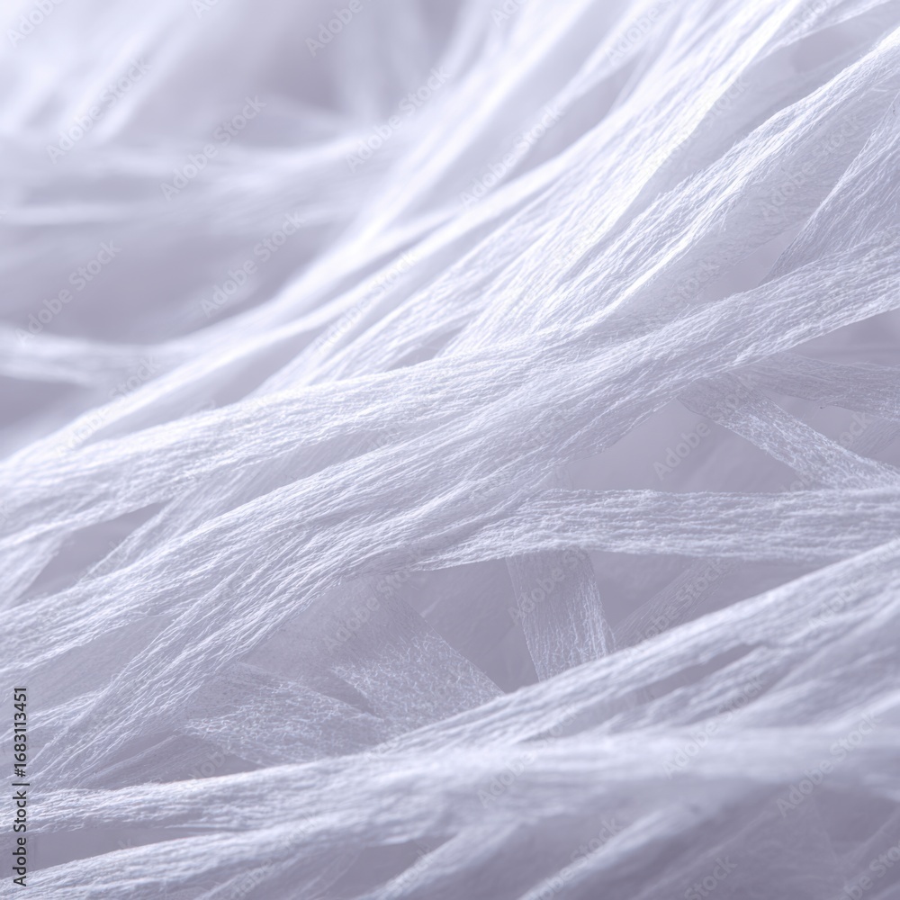 Aufkleber minimalist close-up of tissue paper texture under macro lens, showing delicate fibers and soft surfa