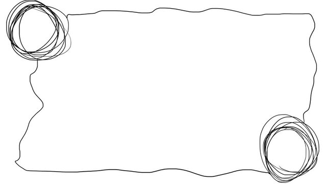 Line frame with two drawn circles.