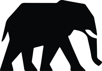 Illustrator Vector Elephant black simple graphic art animal silhouette