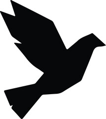 Illustrator Vector Flying dove bird of peace faith silhouette