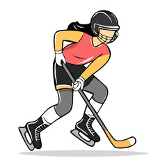 Fototapeta premium Hockey woman player icon ai generated