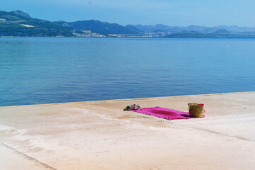 Sunbathing place on the pier