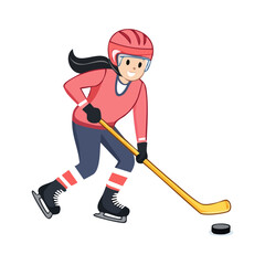 Fototapeta premium Hockey woman player icon ai generated