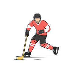 Fototapeta premium Hockey player icon hand draw ai generated