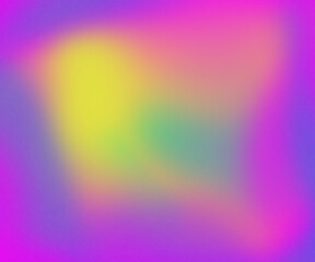 Pink purple yellow spray gradient with grainy blur texture. Abstract dreamy retro vibe glowing background template with multicolor light diffusion.