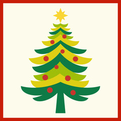 Christmas tree of elements for design ornament.Cute elements modern colorful style.New Year ornament isolate. Design for happy holiday decorate,nature, winter,simple clipart,festival,print product