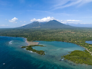 Aerial view of Baluran National Park Indonesia