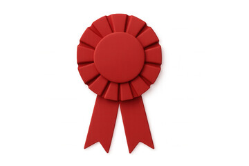 Red award ribbon featuring a transparent background, symbolizing achievement, quality, and success in various competitive contexts
