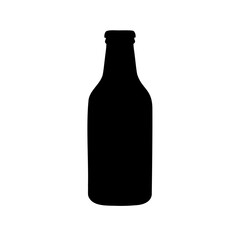 Silhouette of a Generic Bottle Against a White Background for Design