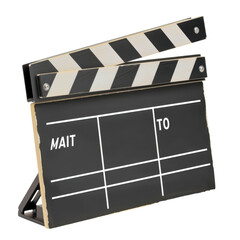 Fototapeta premium Film slate ready for action capturing the magic of filmmaking and creative storytelling