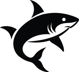 Dynamic shark illustration with vibrant color palette