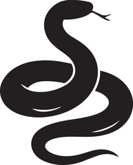  Minimalist coiled snake vector, smooth black silhouette with subtle curves and white accent highlights, simple modern line illustration.eps