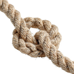 Strong nautical rope tied in a secure knot against a for strength concepts