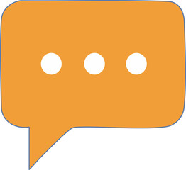 Orange Chat Bubble with Three Dots Icon: Digital Typing, Pending Message & Communication Symbol  isolated on png, transparent background