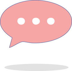 Pink Speech Bubble with Ellipsis Icon – Modern Flat Design Chat, Message, and Communication Symbol isolated on png, transparent background