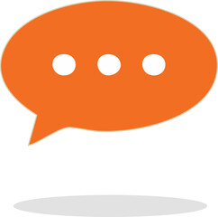 Orange Speech Bubble with Ellipsis - Modern Chat Message Icon isolated on png, transparent background