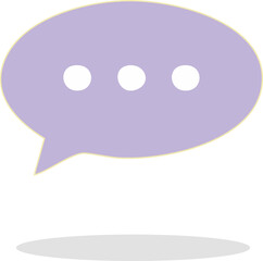 Modern Purple Speech Bubble with Typing Ellipsis Dots - Online Communication and Messaging Icon isolated on png, transparent background