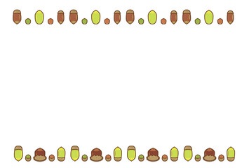 かわいいどんぐりの上下フレーム