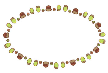 シンプルでかわいいどんぐりの楕円形フレーム