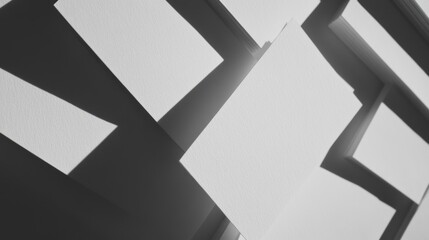 Fototapeta premium Arrangement of geometric shapes and shadows creates a modern abstract design