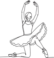 Ballerina in a graceful pose with arms raised ballet