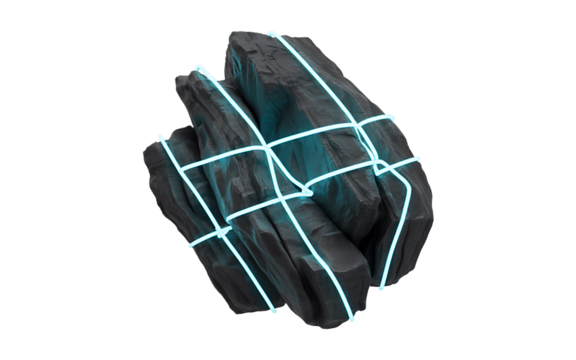 Coal isolated on transparent background