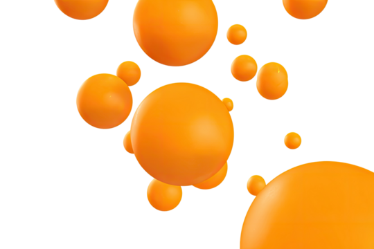 Abstract design of orange, rounded shapes, possibly bubbles or liquid drops, against a black background.  Soft, slightly irregular shapes, suggesting movement or fluidity