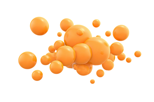 Cluster of orange, rounded, organic shapes