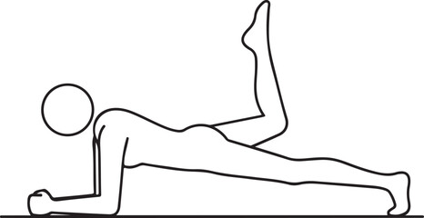 Person doing a plank exercise with one leg raised fitness