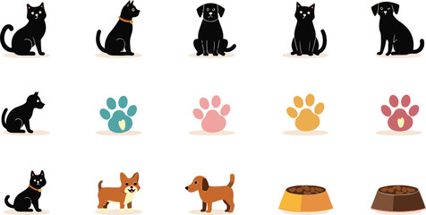 Fototapeta premium set of animals silhouettes