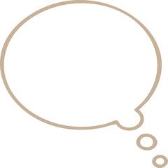 Minimalist Hand-Drawn Thought Bubble Icon - Communication & Idea Concept isolated on png, transparent background