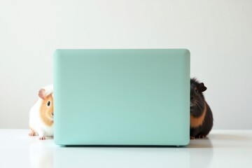 Obraz premium Guinea Pigs with Laptop