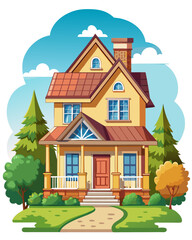 Fototapeta premium House, white background