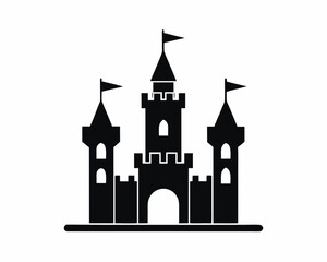 Obraz premium Magic Castle Silhouette Vector Illustration